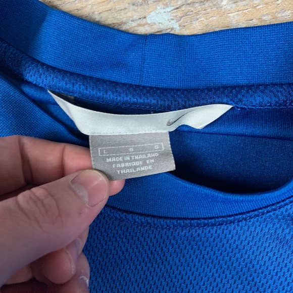 Vtg Nike Center Check Shirt Size Large Blue Y2K Swoosh Check Logo - Picture 2 of 4